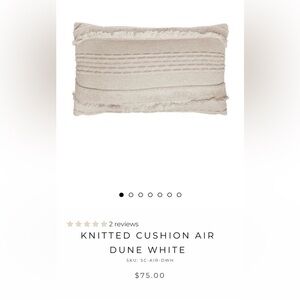 New with Tags Lorena Canals Natural Cotton Air Dune White Accent Pillow